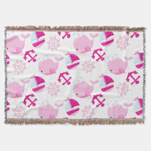 Couverture Motif De Baleines, Beaux Baleines, Baleines Roses