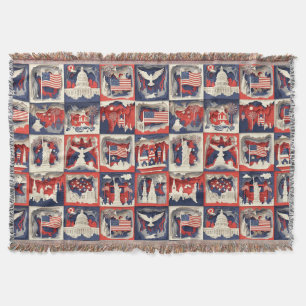 Couverture Motif de carreau en papier découpé patriotique en