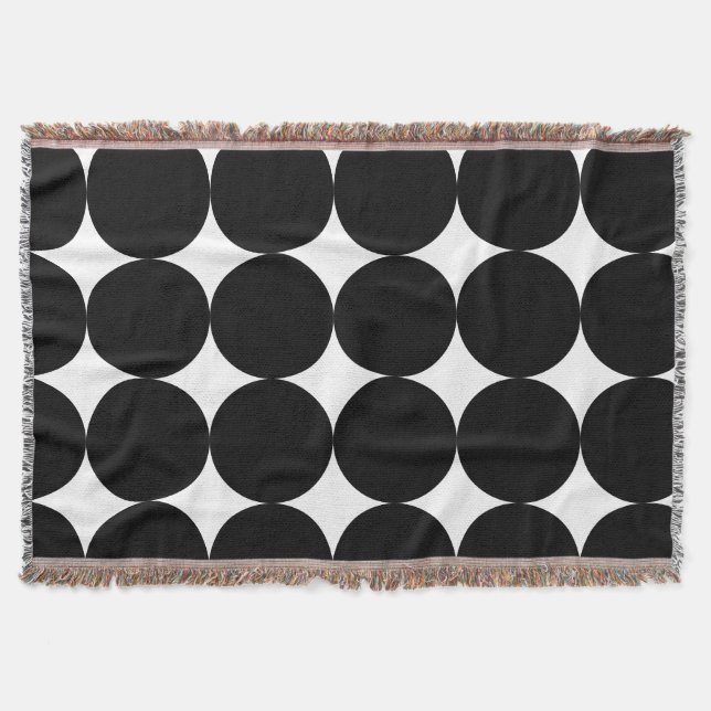 Couverture Motif de cercle géométrique noir blanc rétro (Devant)