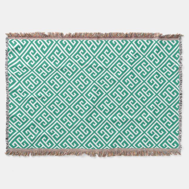 Couverture Motif de clé grecque Emerald Green (Devant)