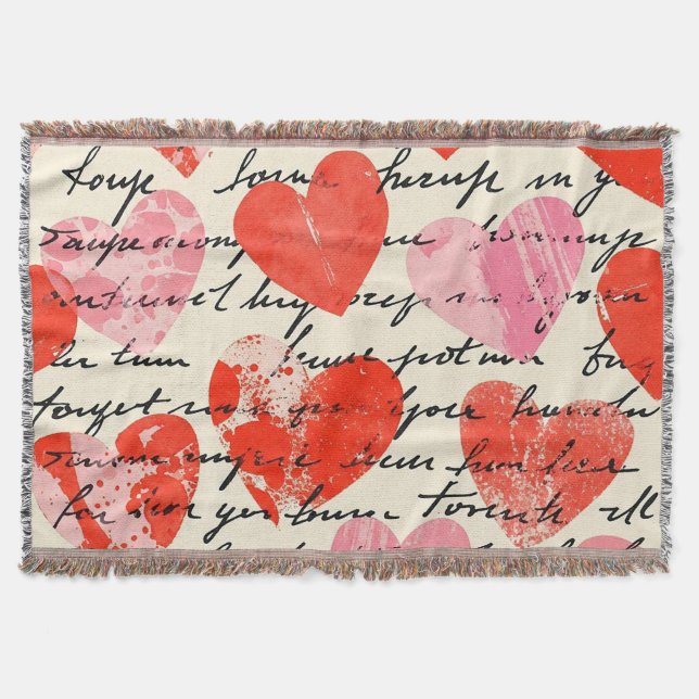 Couverture Motif de cœur moderne avec fond de script (13) (Devant)