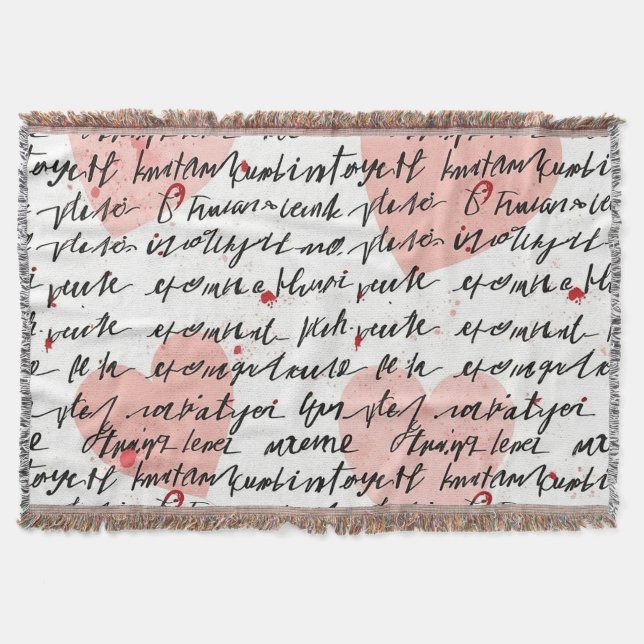 Couverture Motif de cœur moderne avec fond de script (19) (Devant)