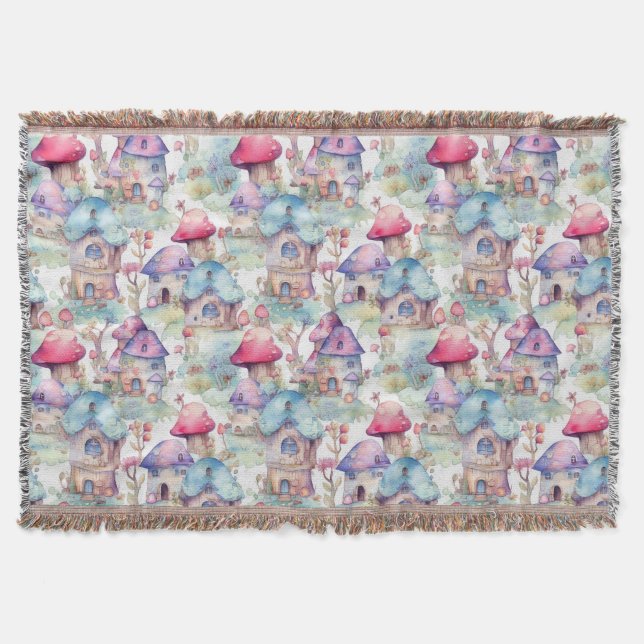 Couverture Motif de cottage champignon fantaisiste (6) (Devant)