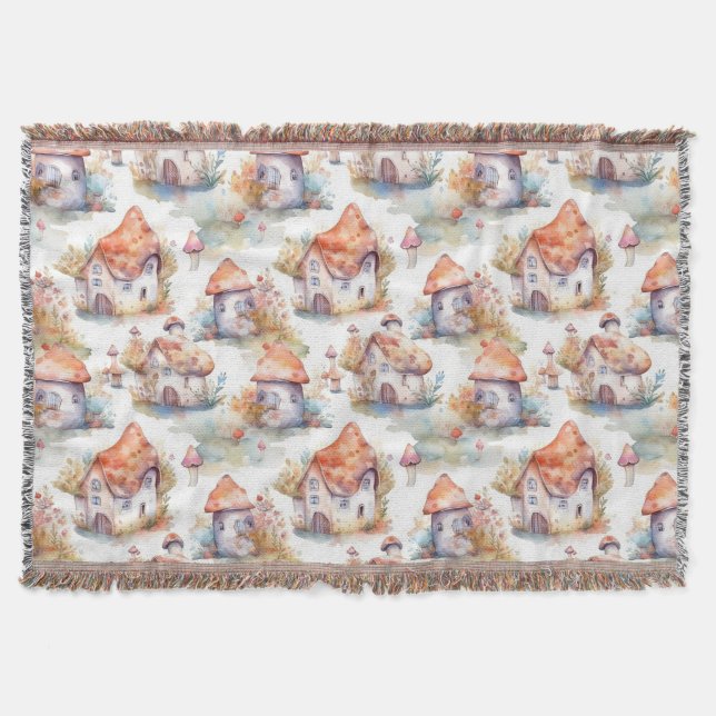 Couverture Motif de Cottage Champignon Fantaisiste (9) (Devant)