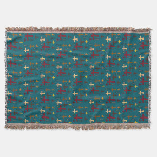 Couverture Motif de croix chrétiennes multicolores