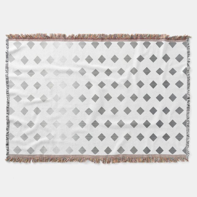 Couverture Motif de diamants blanc gris argenté décoratif (Devant)