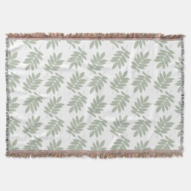 Couverture Motif de feuille aînée vert+blanc (Devant)