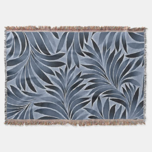 Couverture Motif de feuilles ornées de couleur bleu noir