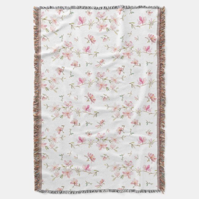Couverture Motif de fleur rose mou d'aquarelle (devant Vertical)
