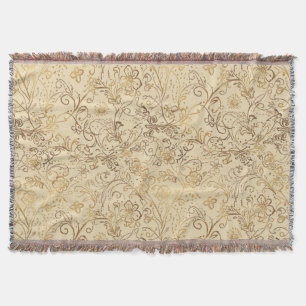 Couverture Motif de fleurs dorées luxueuses et charmantes