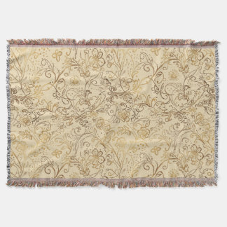 Couverture Motif de fleurs dorées luxueuses et charmantes