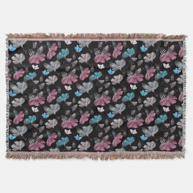 Couverture Motif de fleurs et de papillons (Devant)