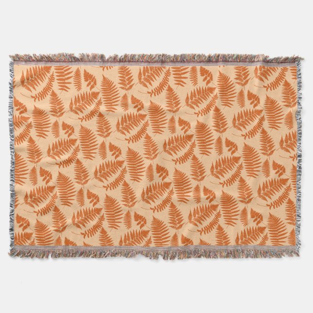 Couverture Motif de fougères boisées, Pastel Orange (Devant)