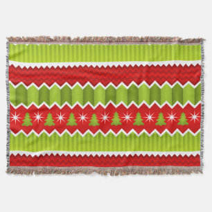 Couverture Motif De Frappes Chevron Rouge Et Vert Noël