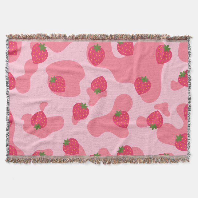 Couverture motif de la vache à fraise kawaii (Devant)