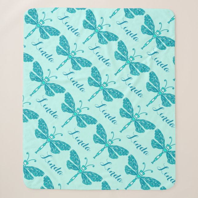 Couverture motif de libellule de nom d'aqua person (Devant)