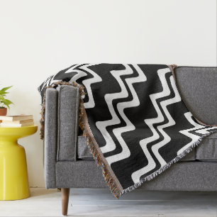 Couverture Motif de ligne double couleur Diagonal Zig Zag