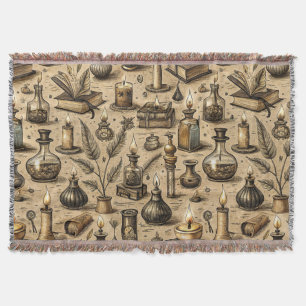 Couverture Motif de livres et bougies de cuisine vintage