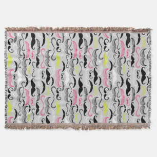 Couverture Motif de moustache, rétro style