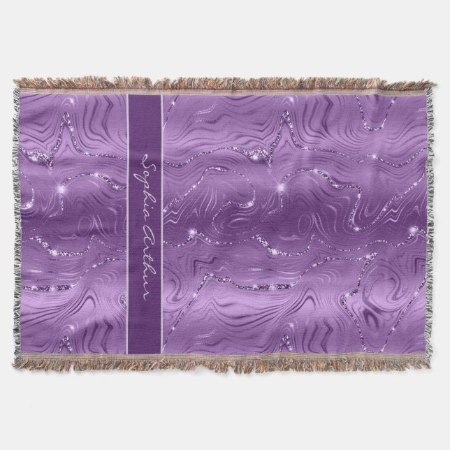 Couverture Motif de Parties scintillant en argent violet de l (Devant)