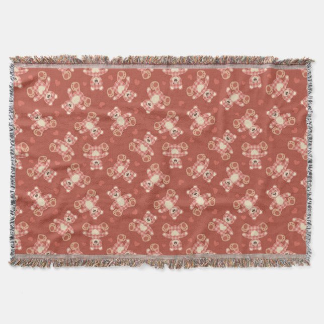 Couverture motif de patchwork d'ours (Devant)