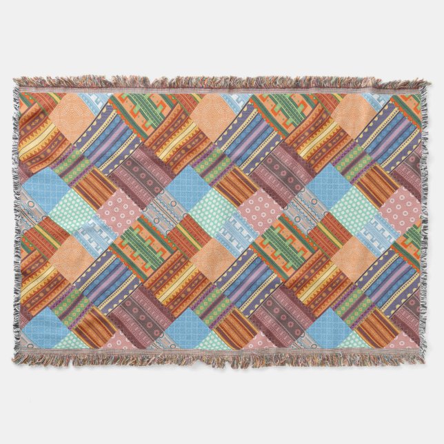 Couverture Motif de patchwork tribal confortable (Devant)