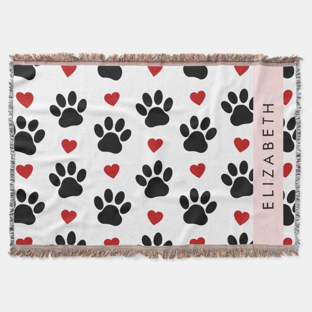 Couverture Motif De Pâtes, Pâtes Noires, Coeurs Rouges, Votre (Devant)