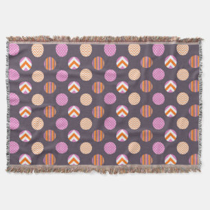Couverture Motif de points Polka couleur violet, rose et oran