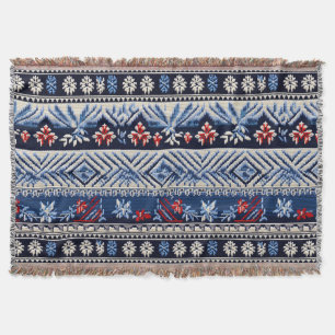 Couverture Motif de rayure de broderie folklorique