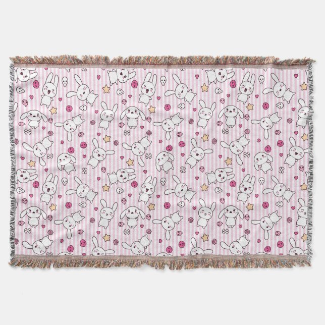 Couverture motif de rayures de kawaii (Devant)