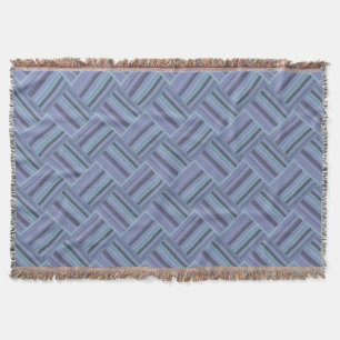 Couverture Motif de tissage en diagonale gris bleu