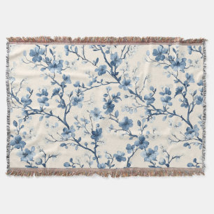Couverture Motif de toile florale vintage bleu (4)