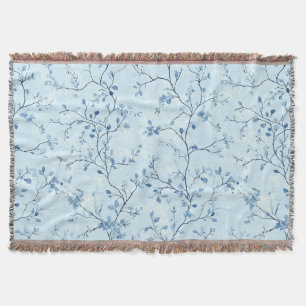 Couverture Motif de toile florale vintage bleu (7)