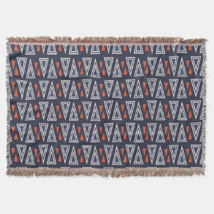 Couverture Motif de triangles géométriques bleu foncé et roug