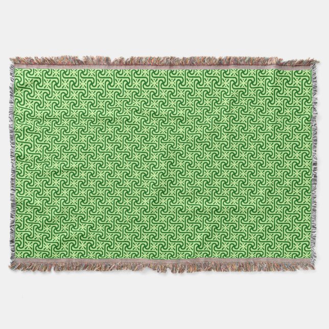 Couverture Motif de tuiles égyptiennes, émeraude et vert citr (Devant)