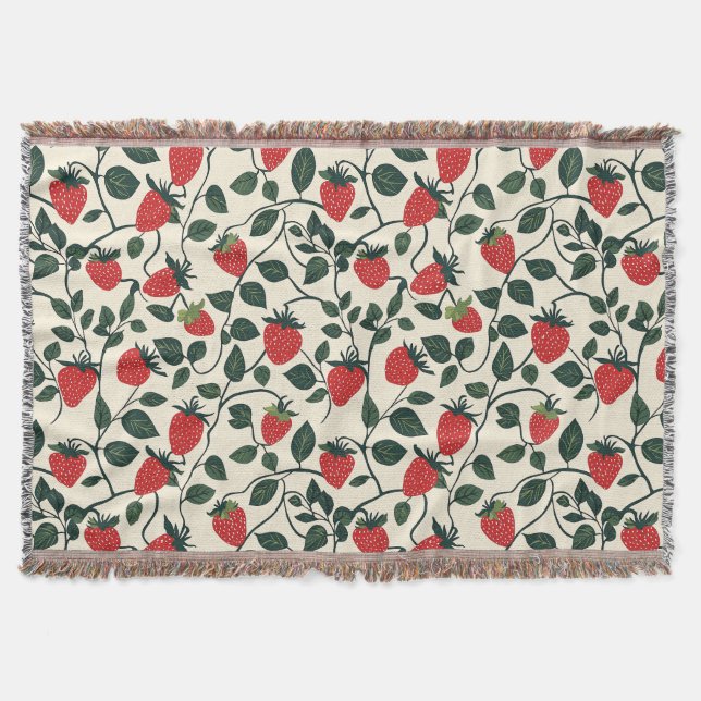Couverture Motif de vigne fraise (Devant)