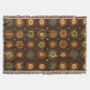 Couverture Motif de visage de soleil céleste vintage