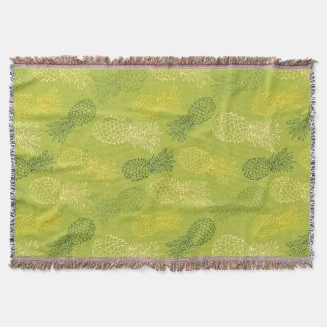 Couverture Motif d'ensemble d'ananas sur le vert (Devant)