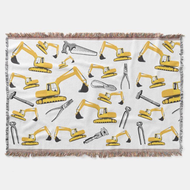 Couverture Motif des camions et des outils de construction de (Devant)