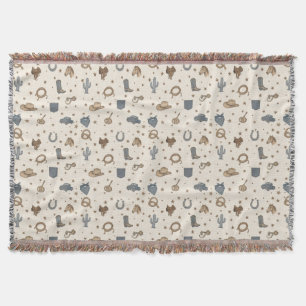 Couverture Motif d'icônes western vintage