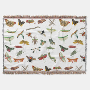 Couverture Motif d'illustration coloré d'insectes Vintages