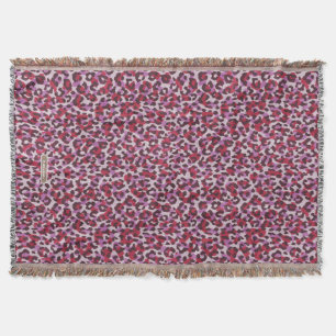 Couverture Motif d'impression chic rouge violet guépard