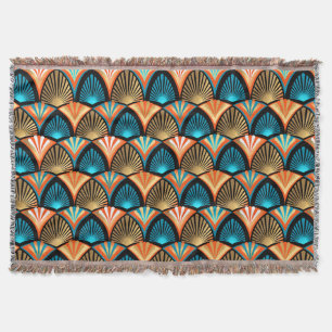 Couverture Motif d'or feuille en palmier géométrique Art Déco