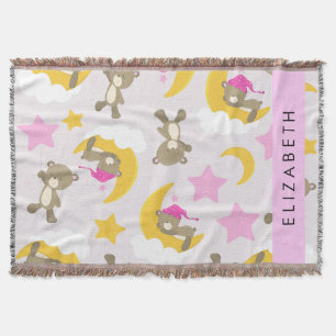 Couverture Motif D'Ours, Nounours, Étoiles, Votre Nom
