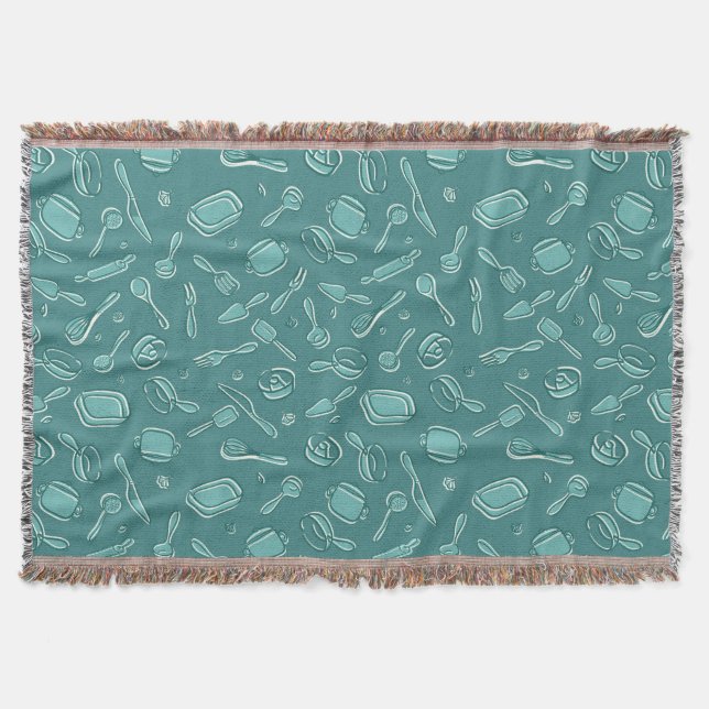 Couverture Motif d'ustensiles de cuisine (Devant)