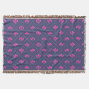 Couverture Motif élégant d'ornement de roses indien de bleu