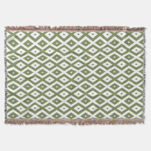 Couverture Motif en diamant vert et blanc
