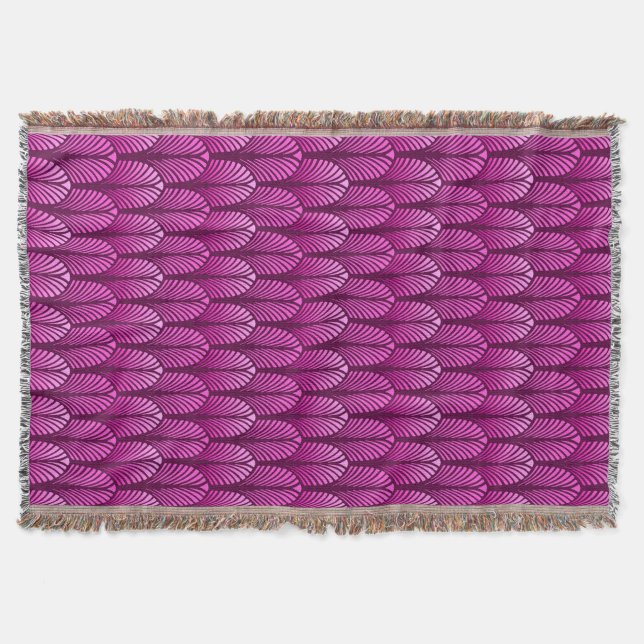 Couverture Motif en plumes Art Déco, Amethyst violet (Devant)