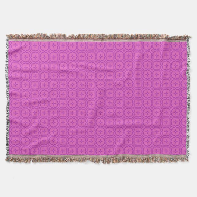 Couverture Motif en tapisserie rose et magenta Wel (Devant)