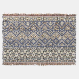 Couverture Motif ethnique de brun bleu